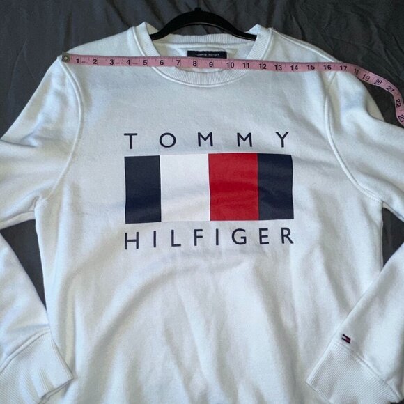 Tommy Hilfiger Long Sleeve White Crewneck Swearshirt Men 78J7731 - Picture 6 of 10